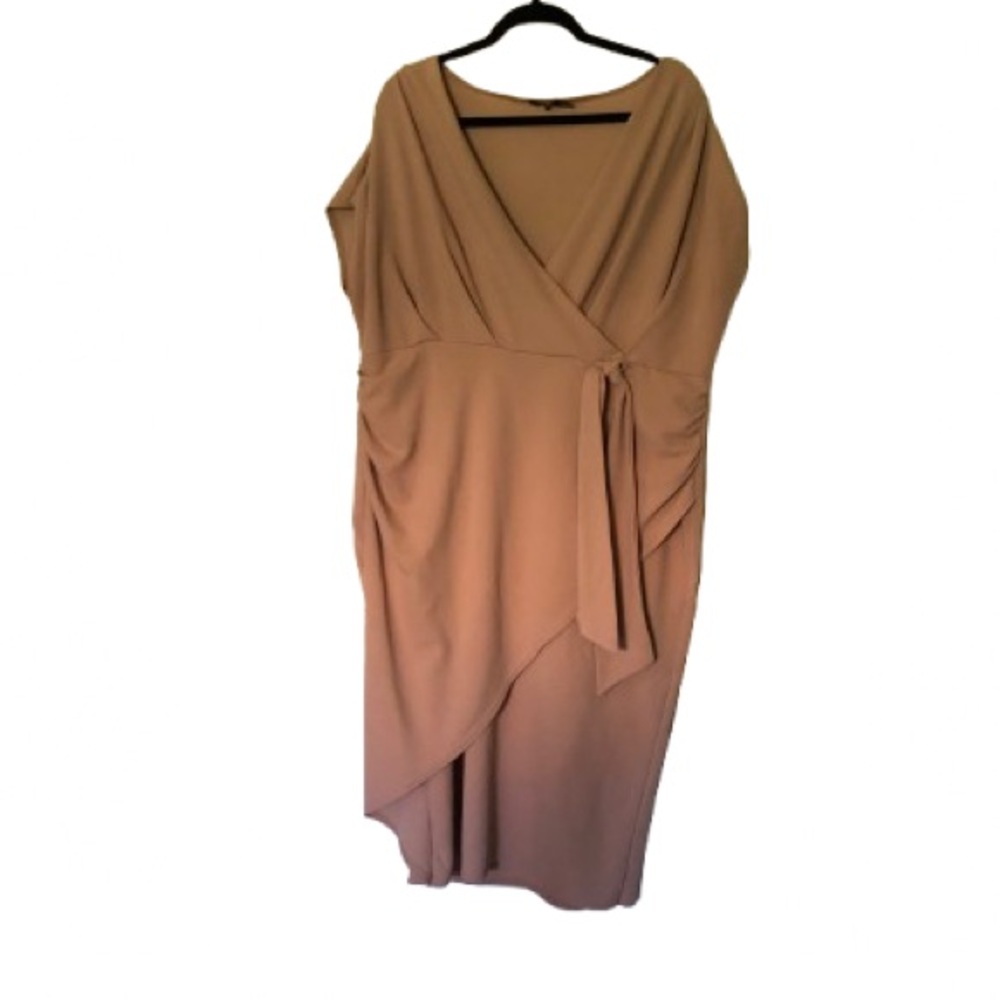 Elegant Blush Nude Wrap Dress